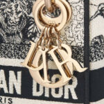 Christian Dior Mini Lady D-Lite Latte and Black Bag For Women M0500ORHZ_M941- 6.5 Inches/ 17 Cm