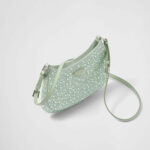 Prada Cleo Satin Bag With Crystals Aqua For Women 22cm/ 8.6 in - 1BC169_2AWL_F0934_V_HOO