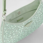 Prada Cleo Satin Bag With Crystals Aqua For Women 22cm/ 8.6 in - 1BC169_2AWL_F0934_V_HOO