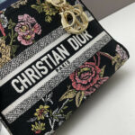MEDIUM LADY D-LITE BAG Black Multicolor Dior Jardin Botanique Embroidery - M0565ORZB_M911
