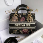 MEDIUM LADY D-LITE BAG Black Multicolor Dior Jardin Botanique Embroidery - M0565ORZB_M911