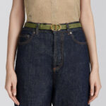 30 Montaigne Reversible Belt Green For Women, Women Belt B0178UWGA_M51E