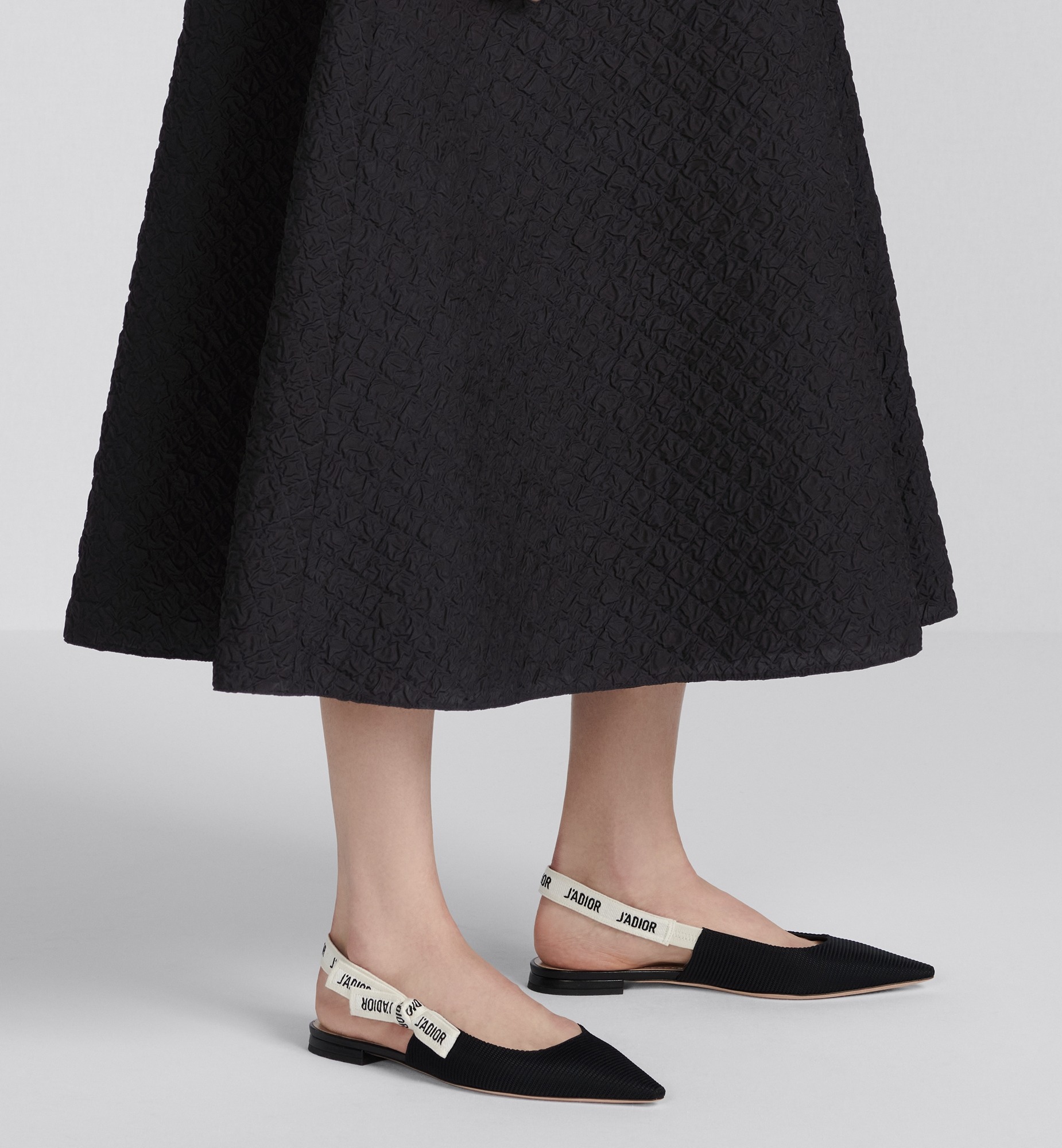 Christian Dior J'Adior Slingback Flat Black For Women- KCB384TFL_S900