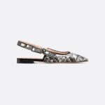 Christian Dior J'Adior Slingback Flat White And Black For Women- KCB660KPY_S15W