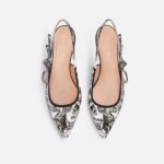Christian Dior J'Adior Slingback Flat White And Black For Women- KCB660KPY_S15W