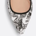 Christian Dior J'Adior Slingback Flat White And Black For Women- KCB660KPY_S15W