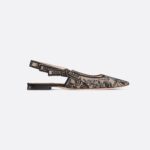 Christian Dior J'Adior Slingback Flat Beige And Black For Women- KDB660KPY_S37U