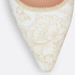 Christian Dior J'Adior Slingback Flat White And Gold-Tone For Women- KDB660ESR_S49K
