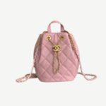 Chanel Gaiera Chain Bucket Pink For Women 7.5in / 19cm AS3211