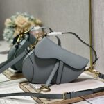 Christian Dior Saddle Bag With Strap Grey For Women 10in/25.5cm