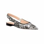 Christian Dior J'Adior Slingback Flat White And Black For Women- KCB660KPY_S15W