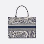 Christian Dior Medium Dior Book Tote Bag Ecru And Blue For Women M1296ZTDT_M34I - 36 Cm/ 14 Inches