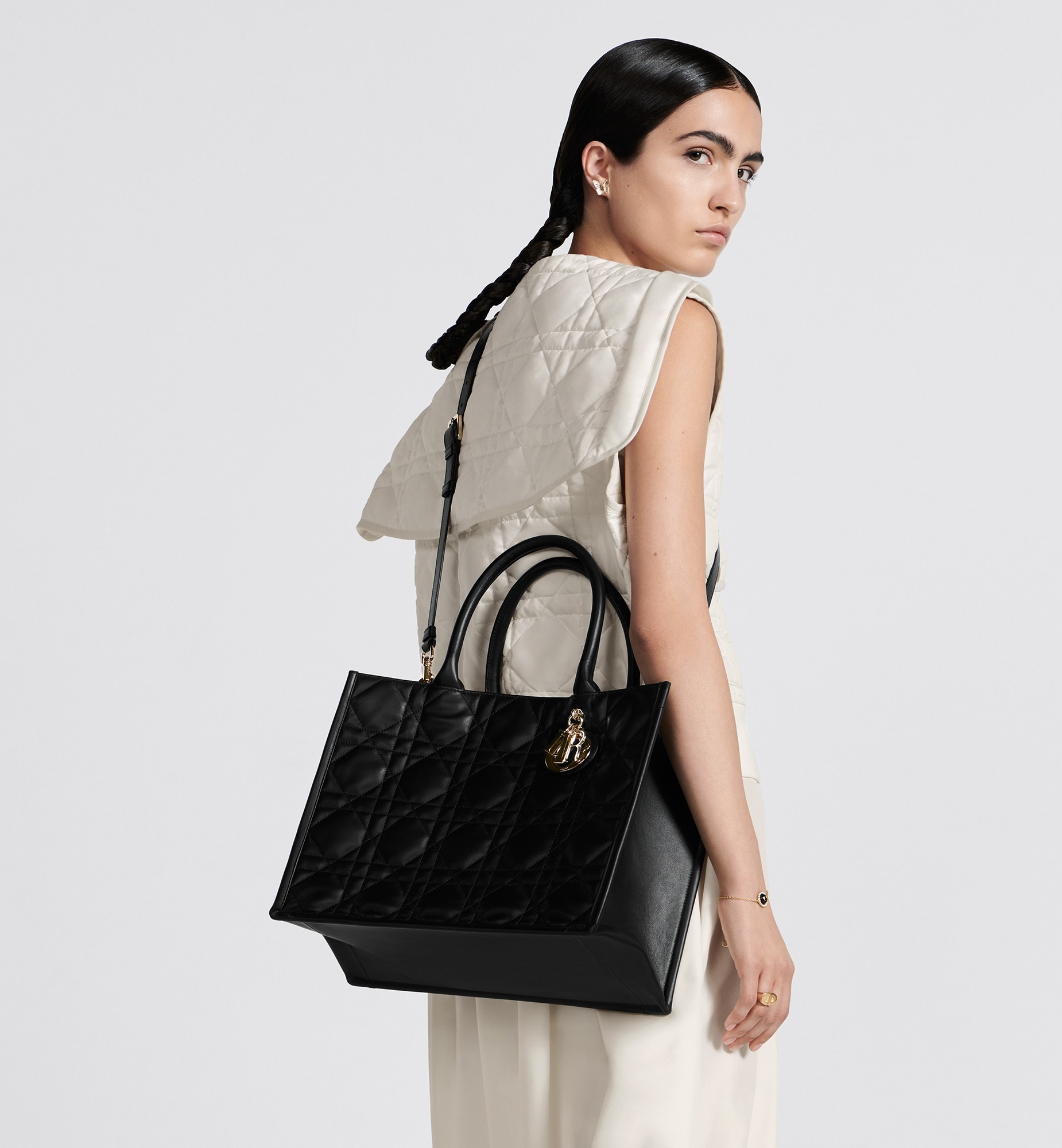 Christian Dior Medium Dior Book Tote Bag Black For Women M1324OWHP_M900 - 36.5 Cm/ 14.5 Inches