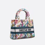 Christian Dior Medium Lady D-Lite Bag White Multicolor For Women M0565OECJ_M933 - 24 Cm/ 9.5 Inches