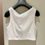 Dior Bead Flower Short-Cut Vest White For Women