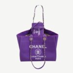 Chanel Deauville Tote Bag Pouch Purple For Women 34cm / 13.39in