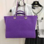 Chanel Deauville Tote Bag Pouch Purple For Women 34cm / 13.39in