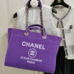 Chanel Deauville Tote Bag Pouch Purple For Women 34cm / 13.39in