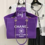 Chanel Deauville Tote Bag Pouch Purple For Women 34cm / 13.39in