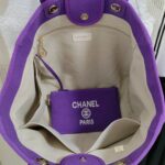 Chanel Deauville Tote Bag Pouch Purple For Women 34cm / 13.39in