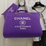 Chanel Deauville Tote Bag Pouch Purple For Women 34cm / 13.39in