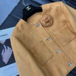Chanel Pocket Short Coats Jacket Brown For Women