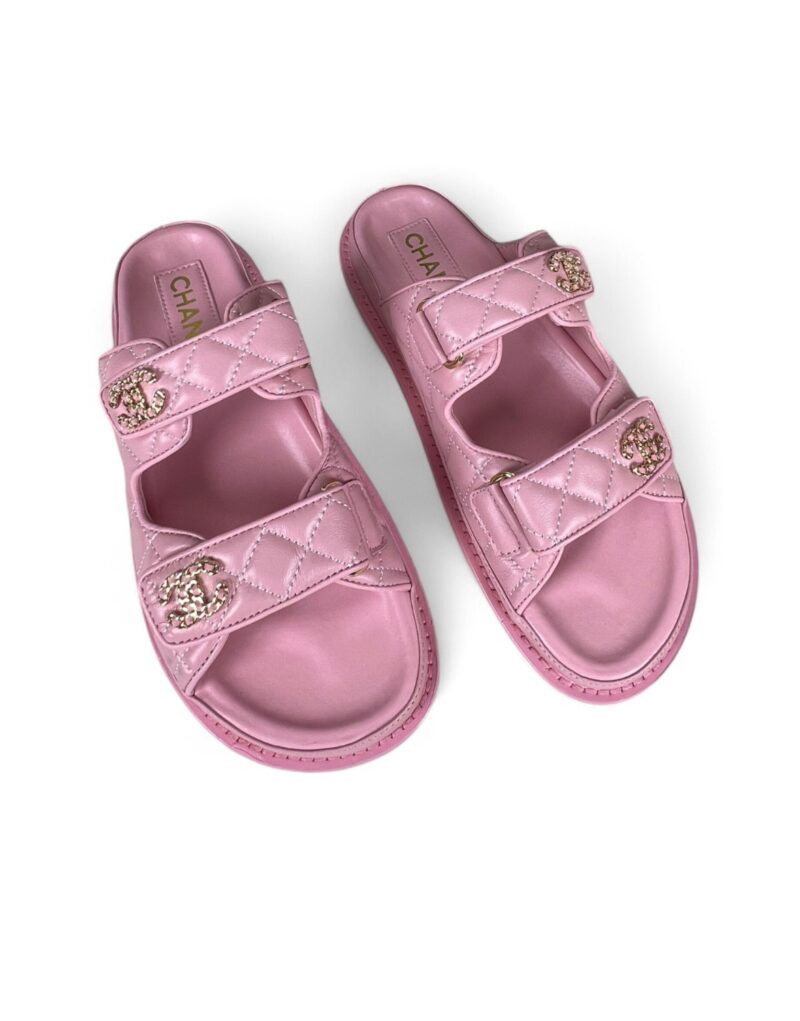 Chanel Sandals With Chanel Logo Pink For Women