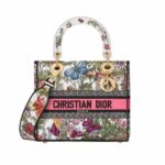 Christian Dior Medium Lady D-Lite Bag White Multicolor For Women M0565OEBJ_M20E - 24 Cm/ 9.5 Inches