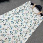 Louis Vuitton Floral Long Sleeve Dress White For Women