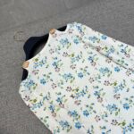 Louis Vuitton Floral Long Sleeve Dress White For Women