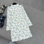 Louis Vuitton Floral Long Sleeve Dress White For Women