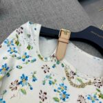 Louis Vuitton Floral Long Sleeve Dress White For Women