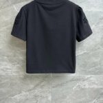 Chanel Hollow Camellia T-Shirt Black For Women