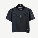 Chanel Hollow Camellia T-Shirt Black For Women