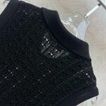 Chanel Hollow Knitted Sleeveless Vest Black For Women