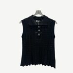 Chanel Hollow Knitted Sleeveless Vest Black For Women