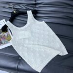 Chanel Hollow Knitted Vest White For Women