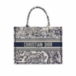 Christian Dior Medium Dior Book Tote Bag Ecru And Blue For Women M1296ZTDT_M34I - 36 Cm/ 14 Inches
