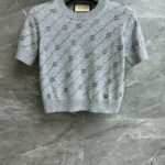 Gucci Short Sleeves T-Shirt Grey For Women