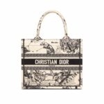 Christian Dior Small Dior Book Tote Bag Latte And Black  For Women M1265ZRHZ_M06E - 26.5 Cm/ 10.5 Inches
