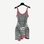 Chanel Striped Knitted Skirt White For Women