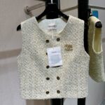 Chanel Tweed Vest Beige For Women