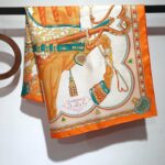 Hermes Harnais De Coeur Scarf 90 White For Women