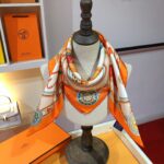 Hermes Harnais De Coeur Scarf 90 White For Women