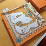 Hermes Harnais De Coeur Scarf 90 White For Women