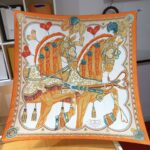 Hermes Harnais De Coeur Scarf 90 White For Women