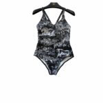 Dior Swimsuit Adjustable Cross Strap Black For Women