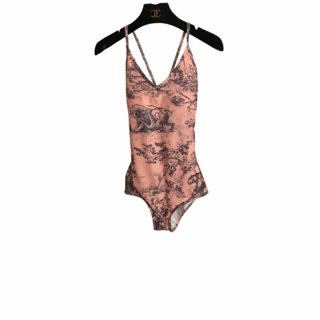 Dior Swimsuit Forest Pattern Orange For Women