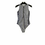 Dior Swimsuit Oblique Zipper Blue For Women