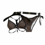 Fendi Swimsuit Black Hem Pink For Women